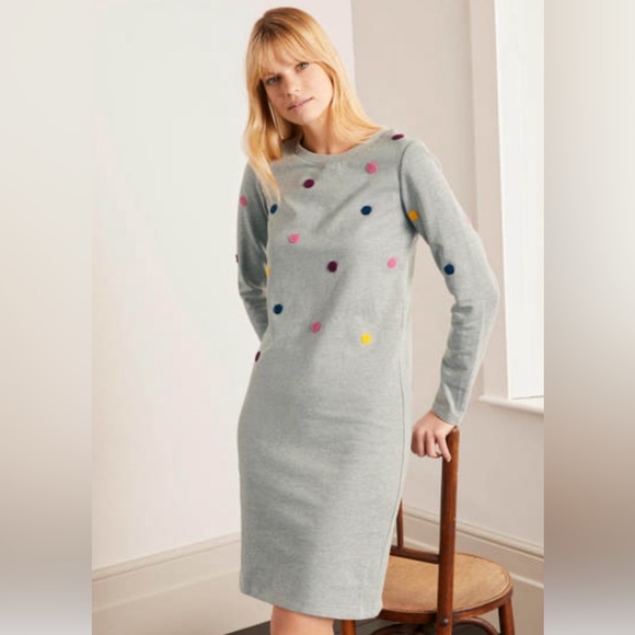 Boden polka dot sweatshirt dress - Picture 1 of 6